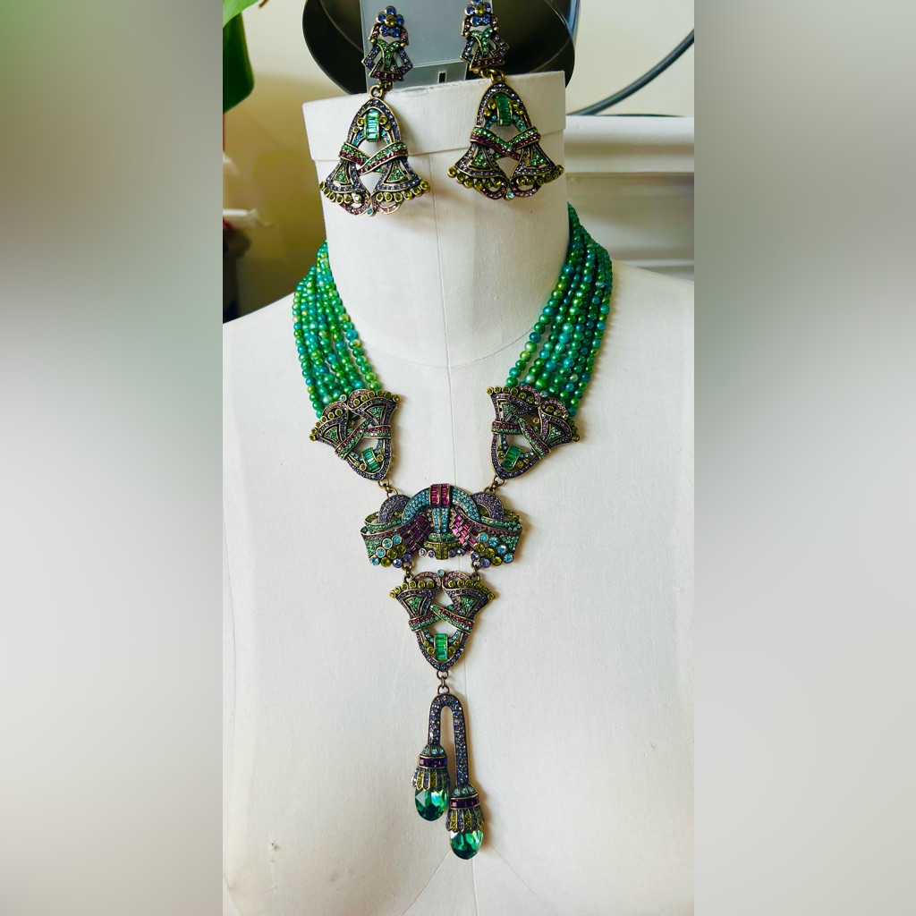 Heidi Daus Brilliant Abundance Necklace & Clip On Earrings